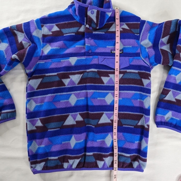 Patagonia Synchilla Aztec Purple Blue T Snap Pullover - Picture 7 of 8